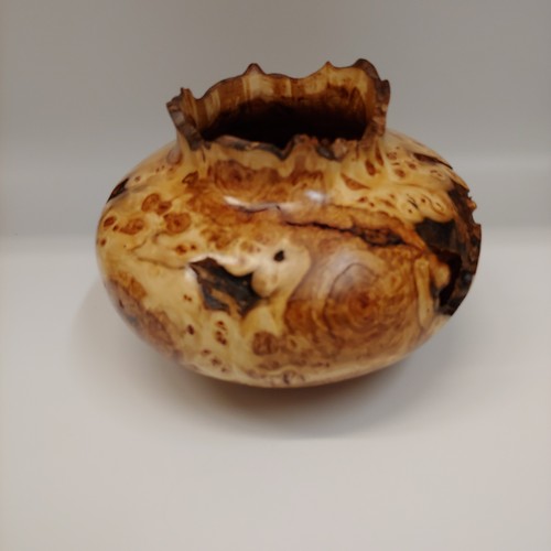 JW-200 Aspen Burl Hollowed Vessel 6x8 $300  at Hunter Wolff Gallery